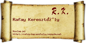 Rafay Keresztély névjegykártya